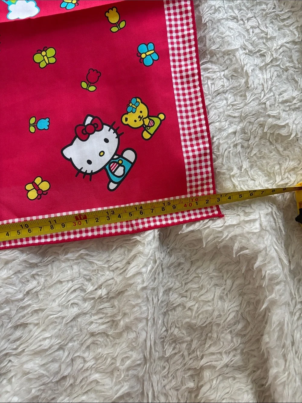 Sanrio Hello Kitty Red Floral Checkered Party Bandana